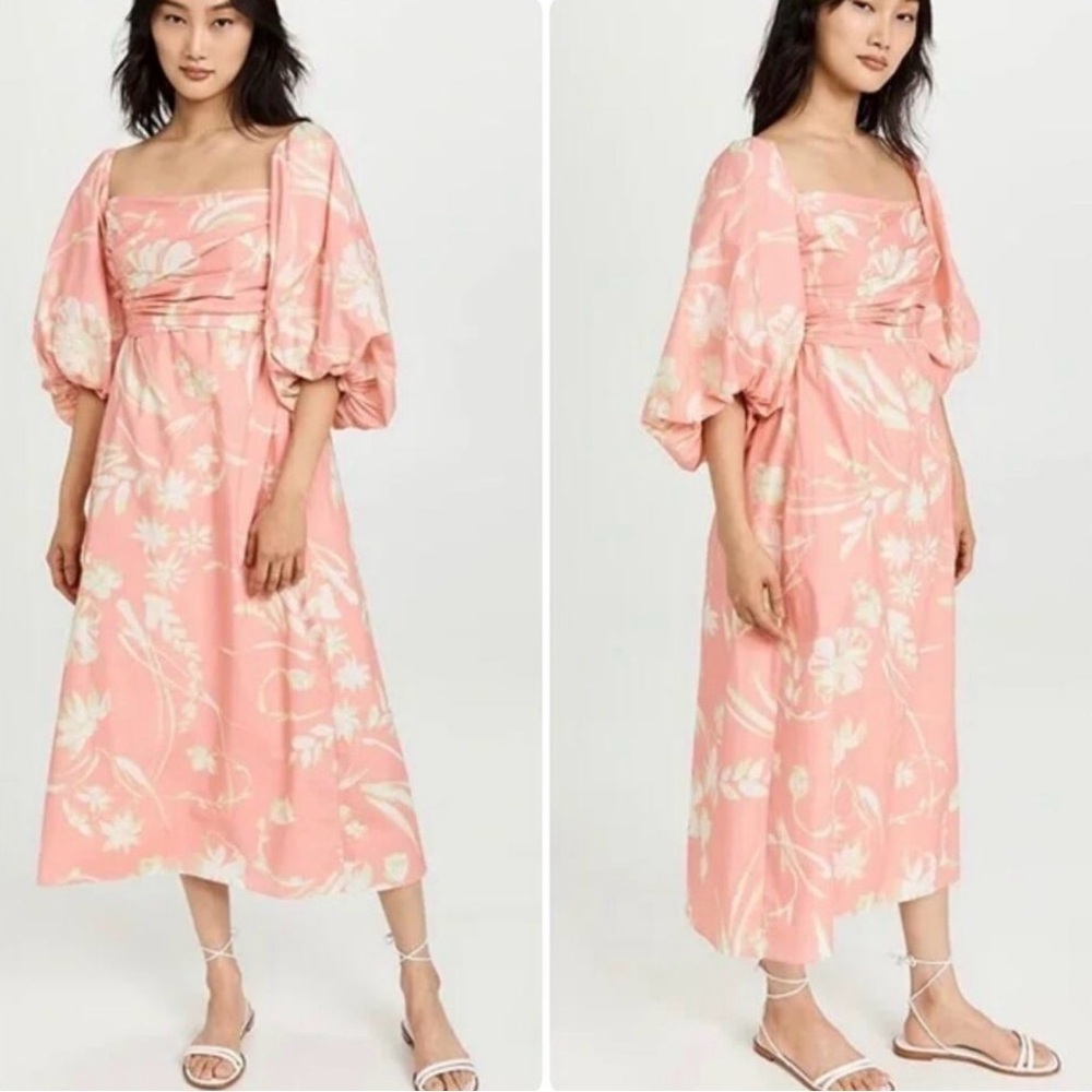 NWT Tanya Taylor Alora Off the Shoulder Floral Midi Dress size 2